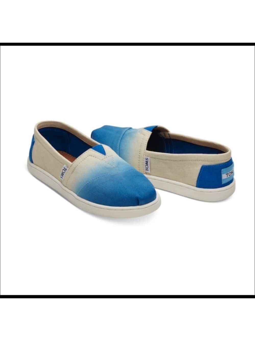 Youth Toms Classic Cobolt Dip Dye Slip On Shoes Size 1 US! - Picture 2 of 10
